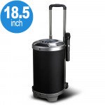 Wholesale Super Big Size Loud Drum Style Bluetooth Speaker with Wireless Microphone and Trolley S36 (Black)